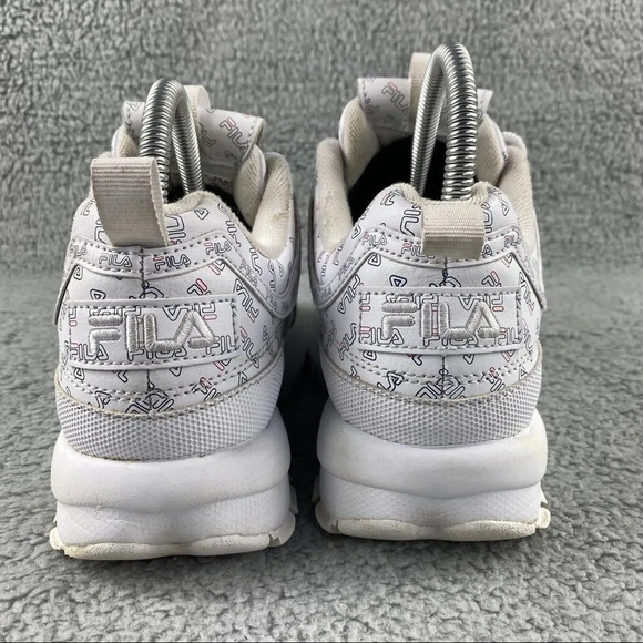 FILA SHOE SNEAKERS Disruptor 2 Multi‎ Womens 7 Lace Up Pull Tab White Blue Logo - Picture 5 of 12